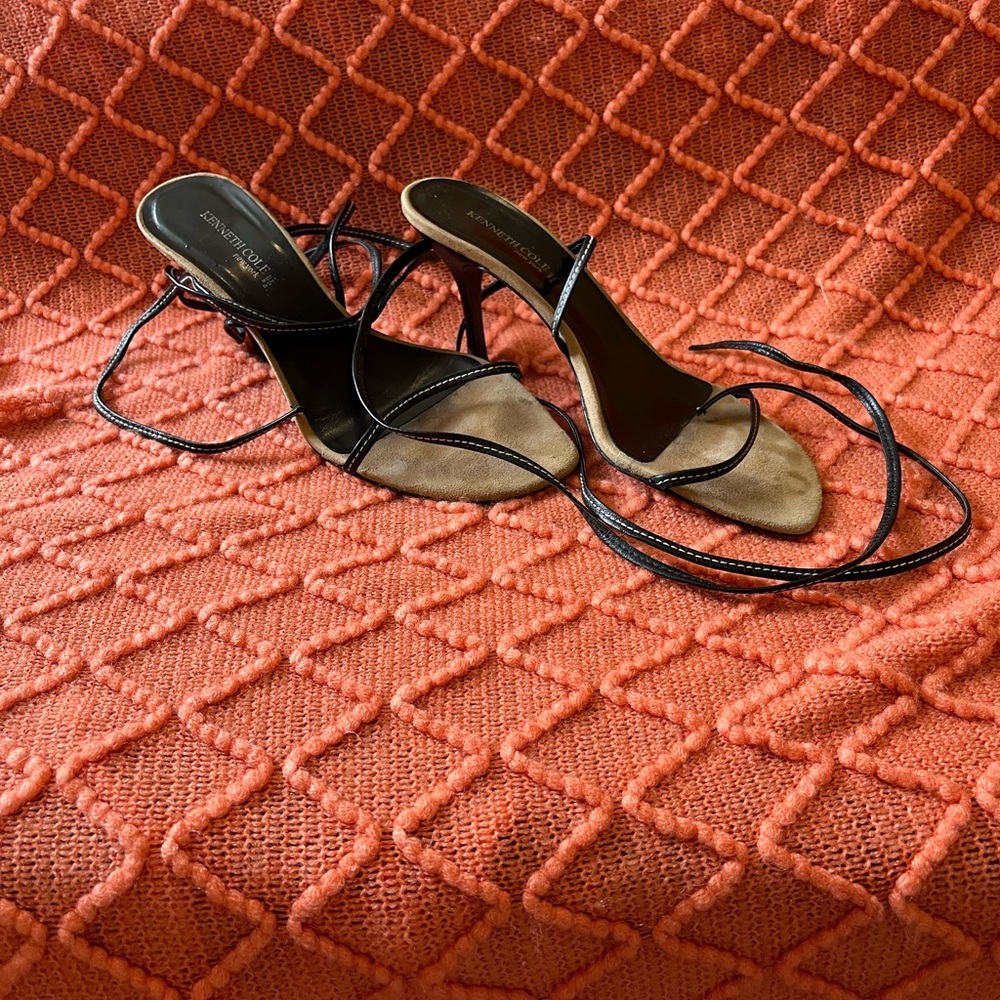 Kenneth Cole Lace-Up Kitten Heels
